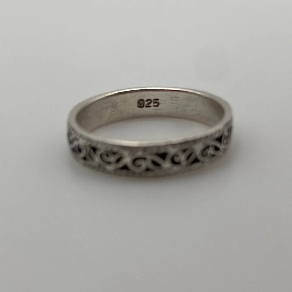 Sterling Silver 925 Leaf Vine Scroll Ring - Picture 5 of 7